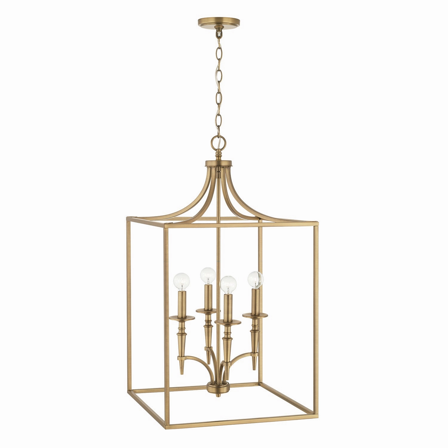 Abbie Four Light Foyer Aged Brass Ceiling Light Fixtures on sale