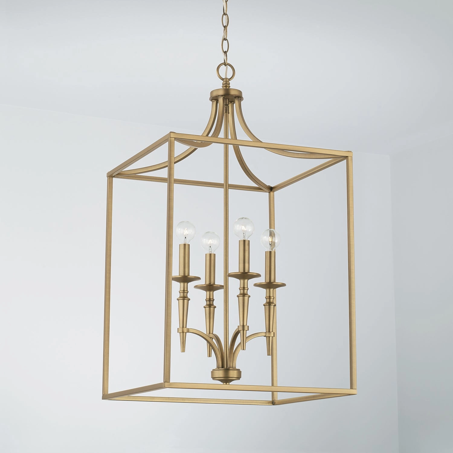Abbie Four Light Foyer Aged Brass Ceiling Light Fixtures on sale