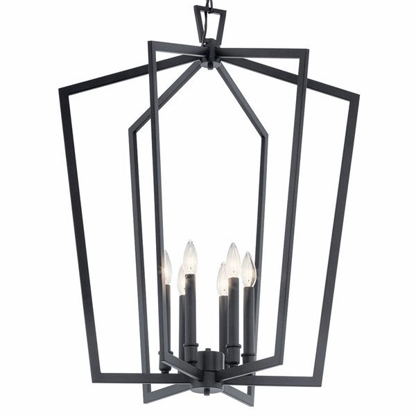 Abbotswell Six Light Foyer Pendant Black Ceiling Light Fixtures on sale