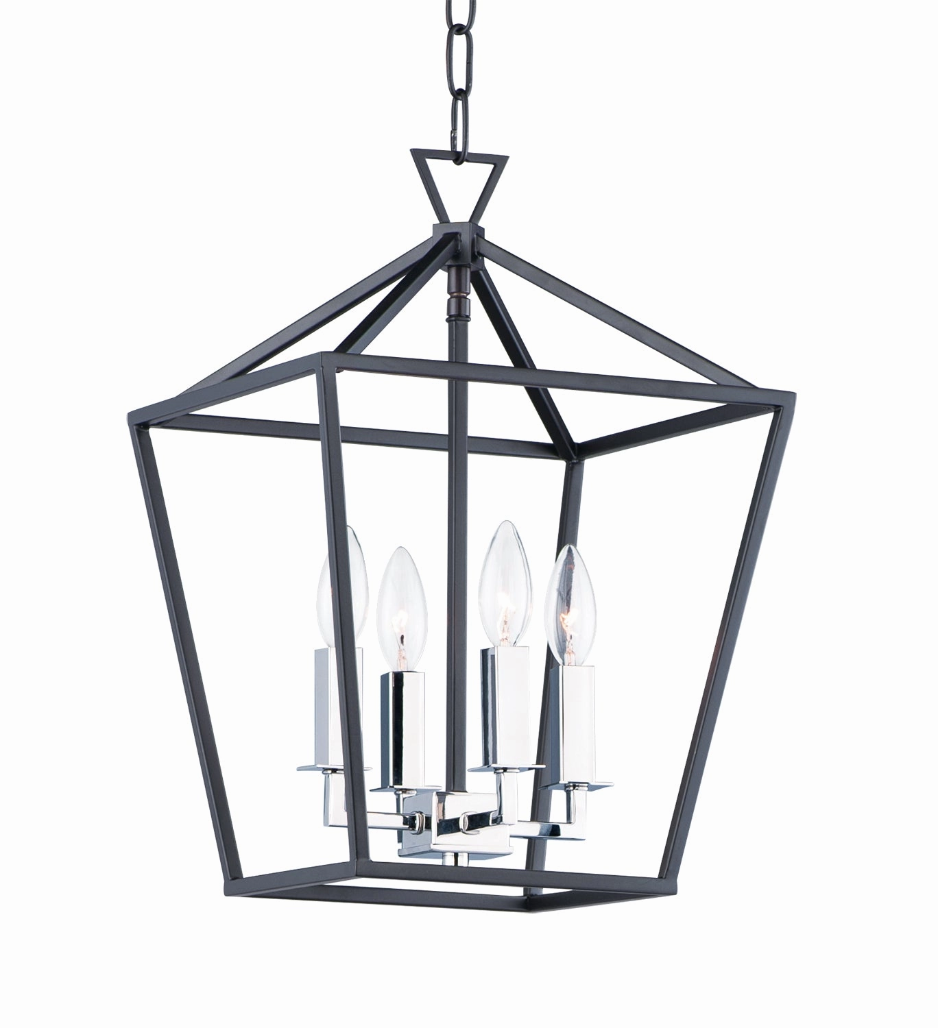 Abode Four Light Chandelier Textured Black / Polished Nickel Ceiling Lights Lighting discount price