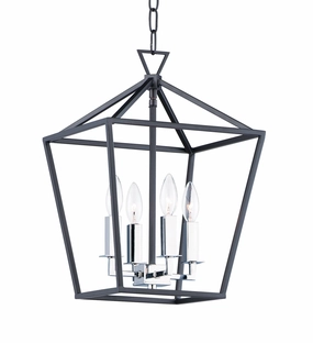 Abode Four Light Chandelier Textured Black / Polished Nickel Ceiling Lights Lighting discount price
