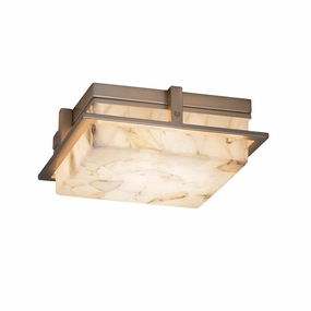 Alabaster Rocks LED Outdoor Flush Mount Brushed Nickel Outdoor Ceiling Mount Lighting flash sale