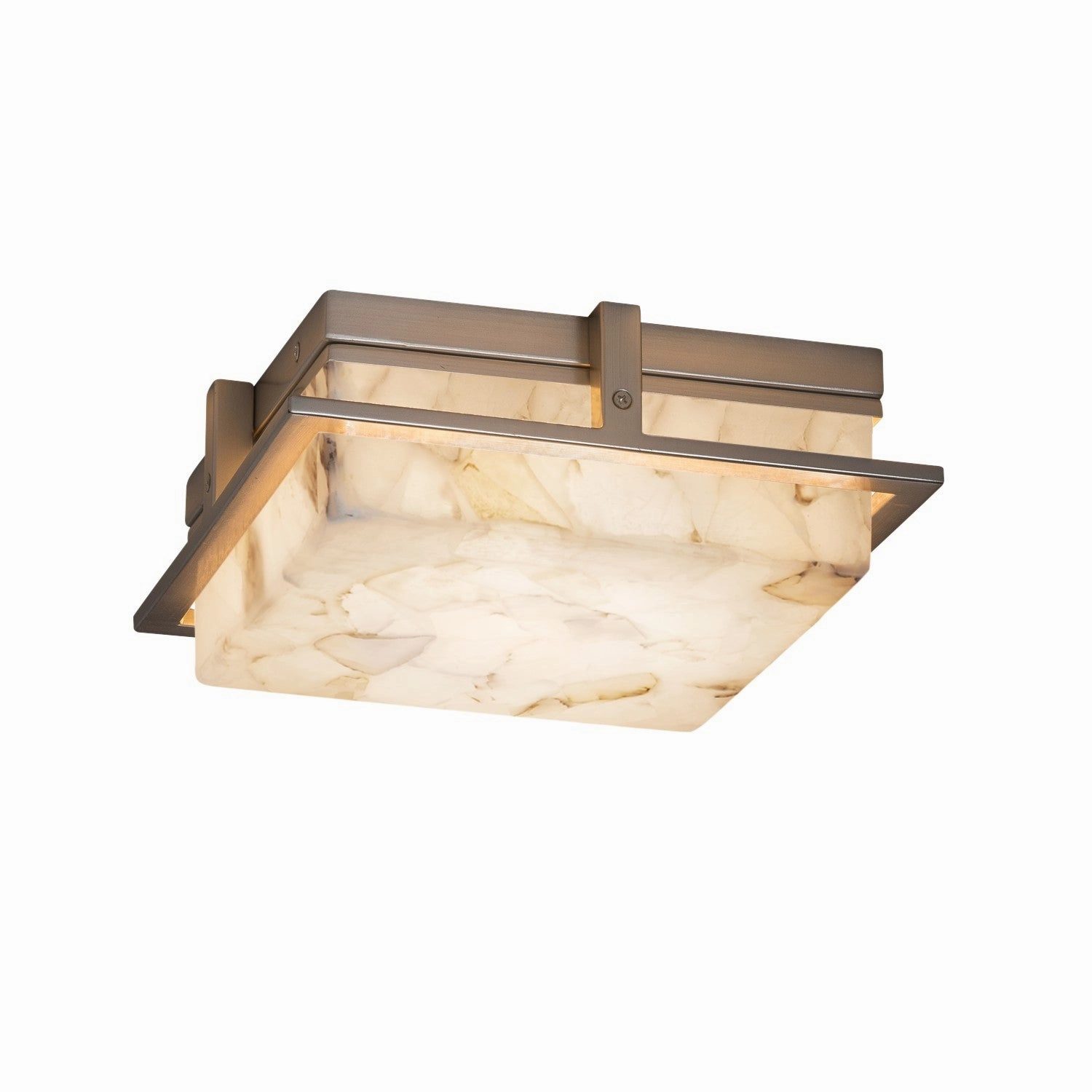 Alabaster Rocks LED Outdoor Flush Mount Brushed Nickel Outdoor Ceiling Mount Lighting flash sale