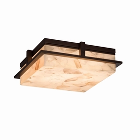 Alabaster Rocks LED Outdoor Flush Mount Dark Bronze Outdoor Ceiling Mount Lighting flash sale