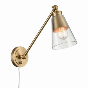 Albany One Light Wall Sconce Brushed Gold Wall Lights for decor discount