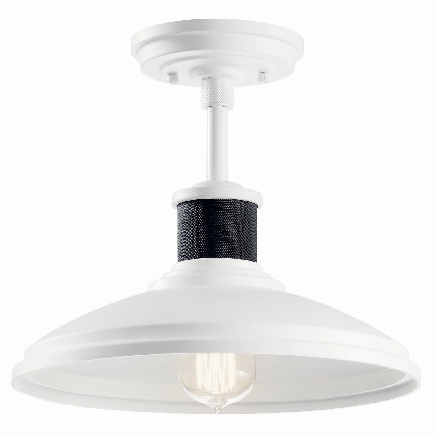 Allenbury One Light Outdoor Pendant/Semi Flush White Modern Outdoor Hanging Lights