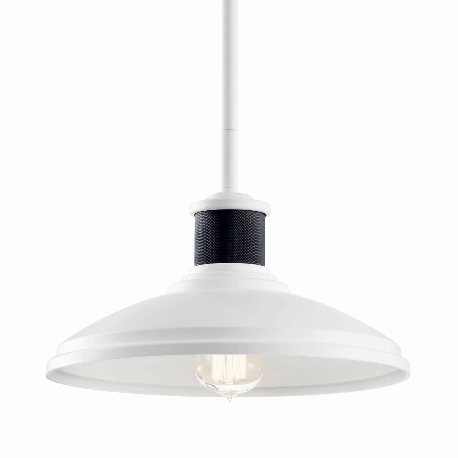 Allenbury One Light Outdoor Pendant/Semi Flush White Modern Outdoor Hanging Lights
