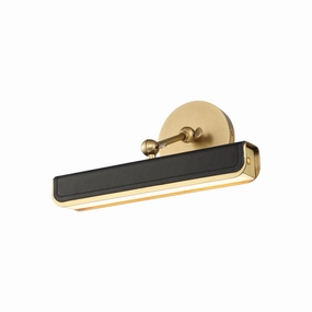 Alora valise picture PL307912VBTL Wall Light - Vintage Brass/Tuxedo Leather Cheap Wall Lighting deals