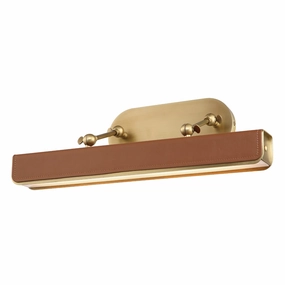 Alora valise picture PL307919VBCL Wall Light - Vintage Brass/Cognac Leather Cheap Wall Lighting deals