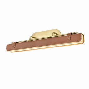 Alora valise WV307931VBCL Wall Light - Vintage Brass/Cognac Leather Cheap Wall Lighting deals