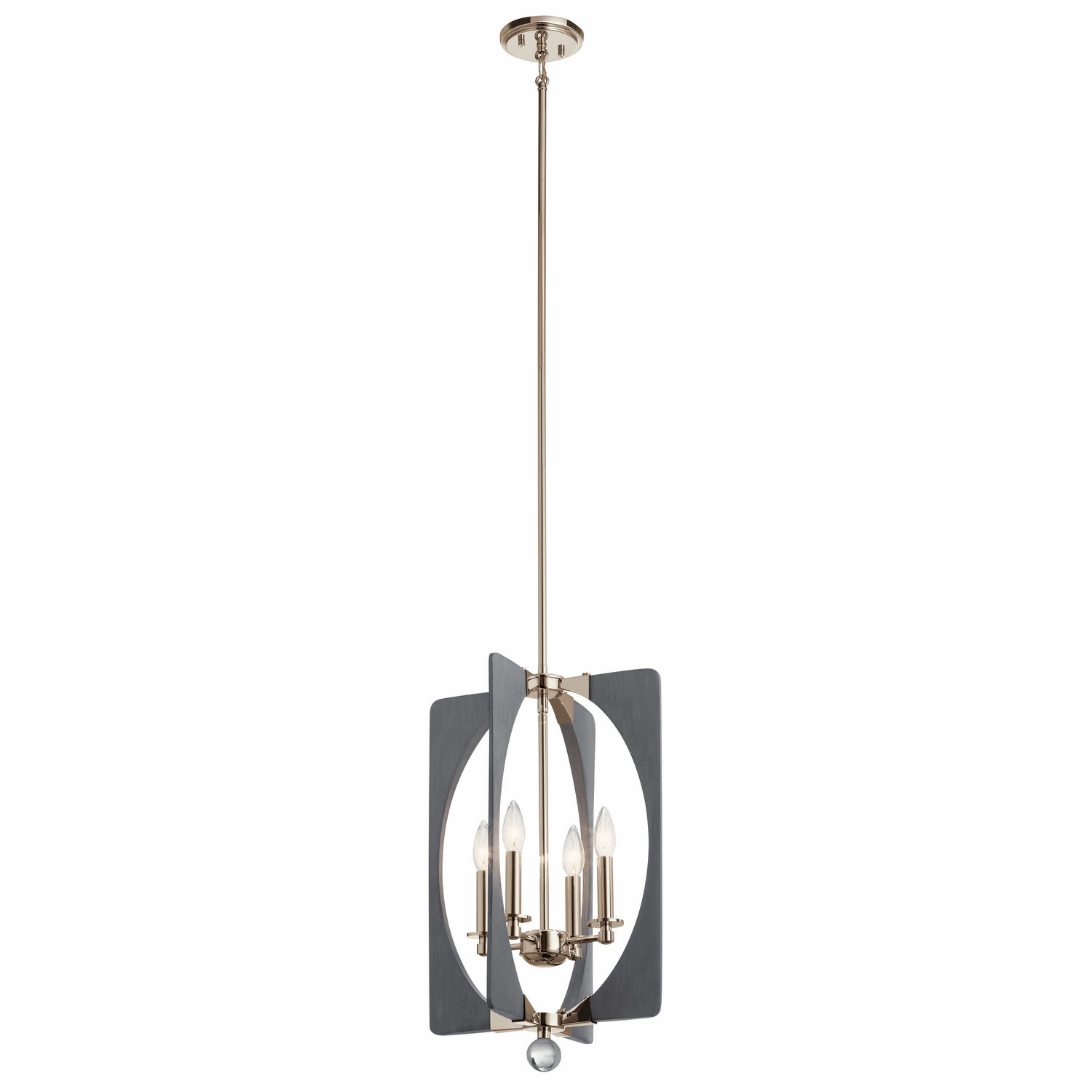 Alscar Four Light Foyer Chandelier Driftwood Grey Ceiling Lights Lighting outlet store