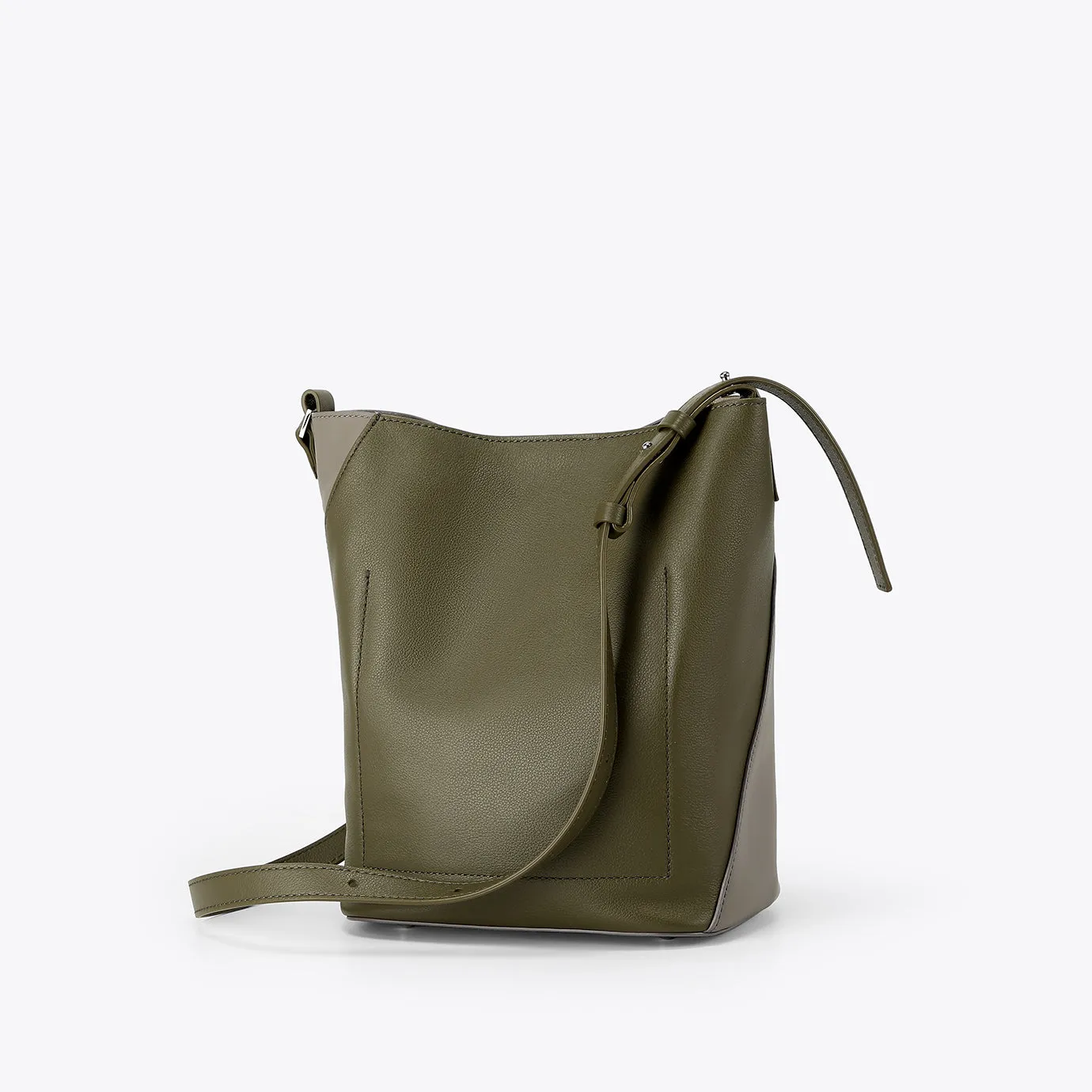 ANAIS Petite Shoulder Bag - Grey / Olive