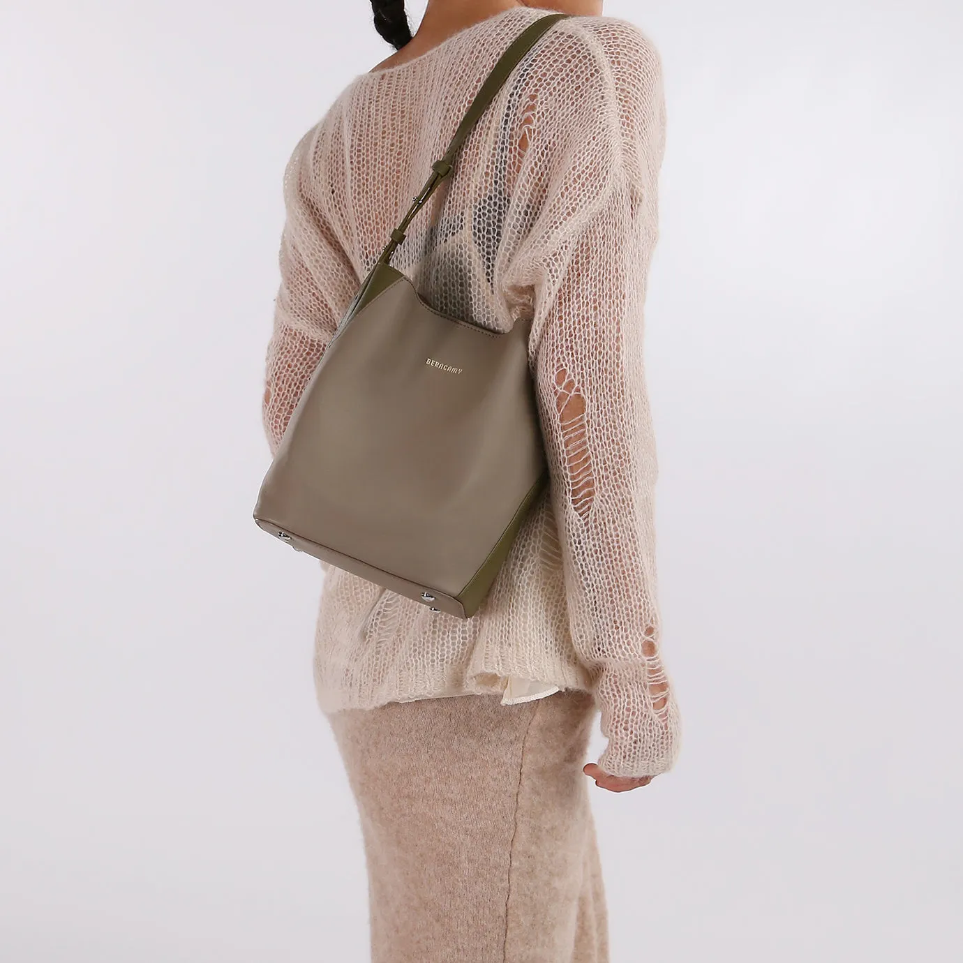 ANAIS Petite Shoulder Bag - Grey / Olive