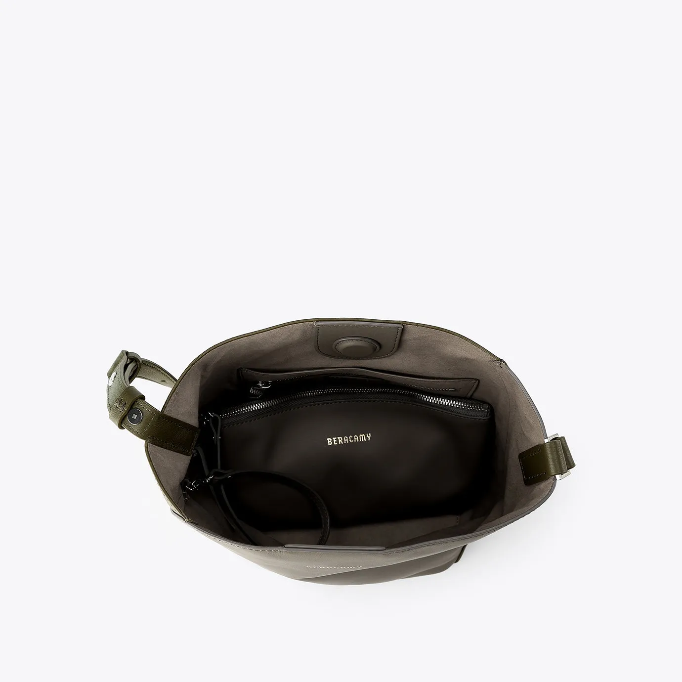 ANAIS Petite Shoulder Bag - Grey / Olive