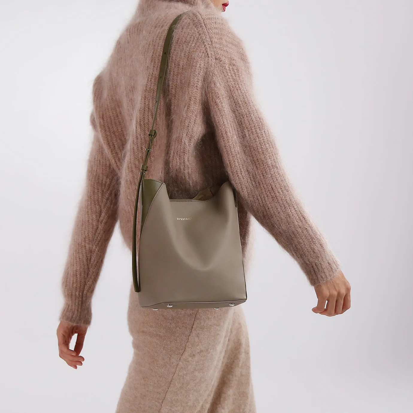 ANAIS Petite Shoulder Bag - Grey / Olive