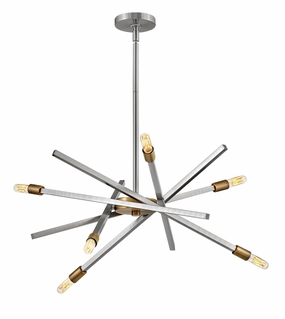 Archer LED Chandelier in Brushed Nickel Modern Ceiling Lights shop