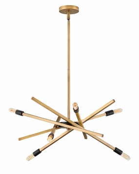 Archer LED Chandelier in Heritage Brass Modern Ceiling Lights shop