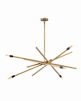 Archer LED Chandelier in Heritage Brass Modern Ceiling Lights shop
