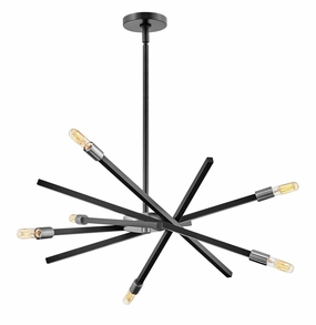 Archer LED Chandelier in Satin Black Modern Ceiling Lights shop
