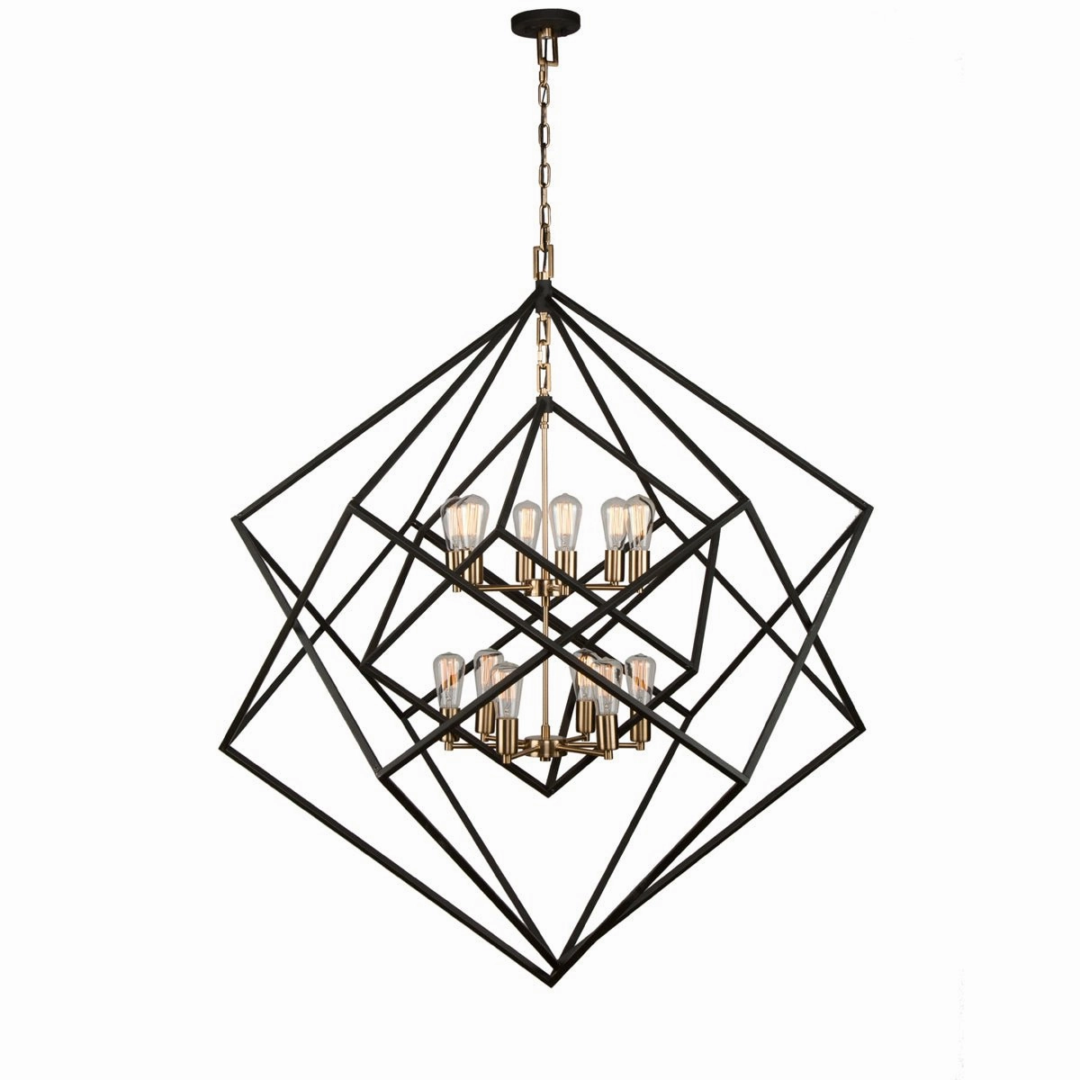 Artistry 12 Light Chandelier Matte Black & Harvest Brass Ceiling Lights Lighting discount price
