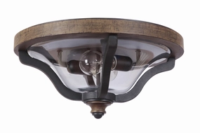 Ashwood Two Light Outdoor Flushmount Textured Black/Whiskey Barrel Outdoor Ceiling Mount Lighting flash sale
