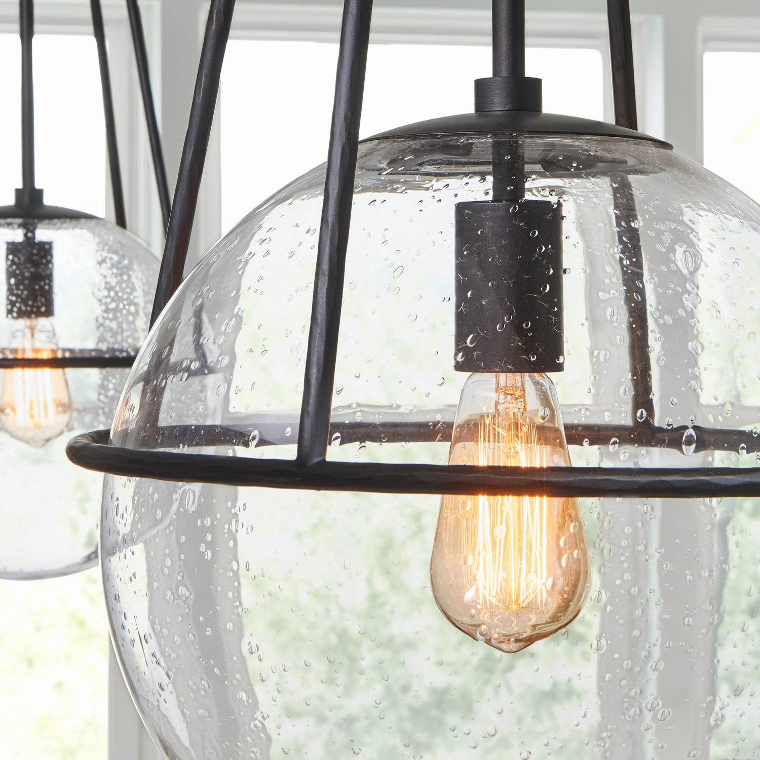 Atlas One Light Pendant Aged Iron Designer Ceiling Lights for less