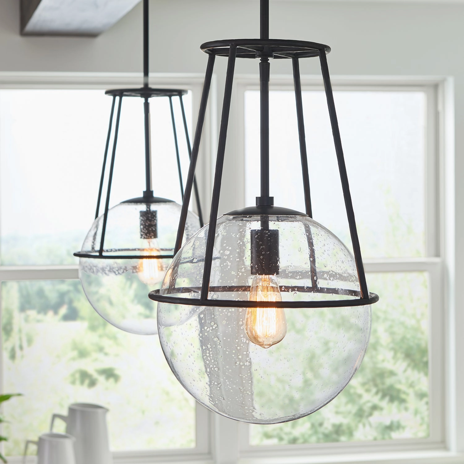 Atlas One Light Pendant Aged Iron Designer Ceiling Lights for less