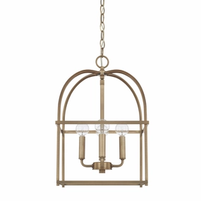 Aubrey Four Light Foyer Aged Brass Ceiling Lights Lighting free shipping