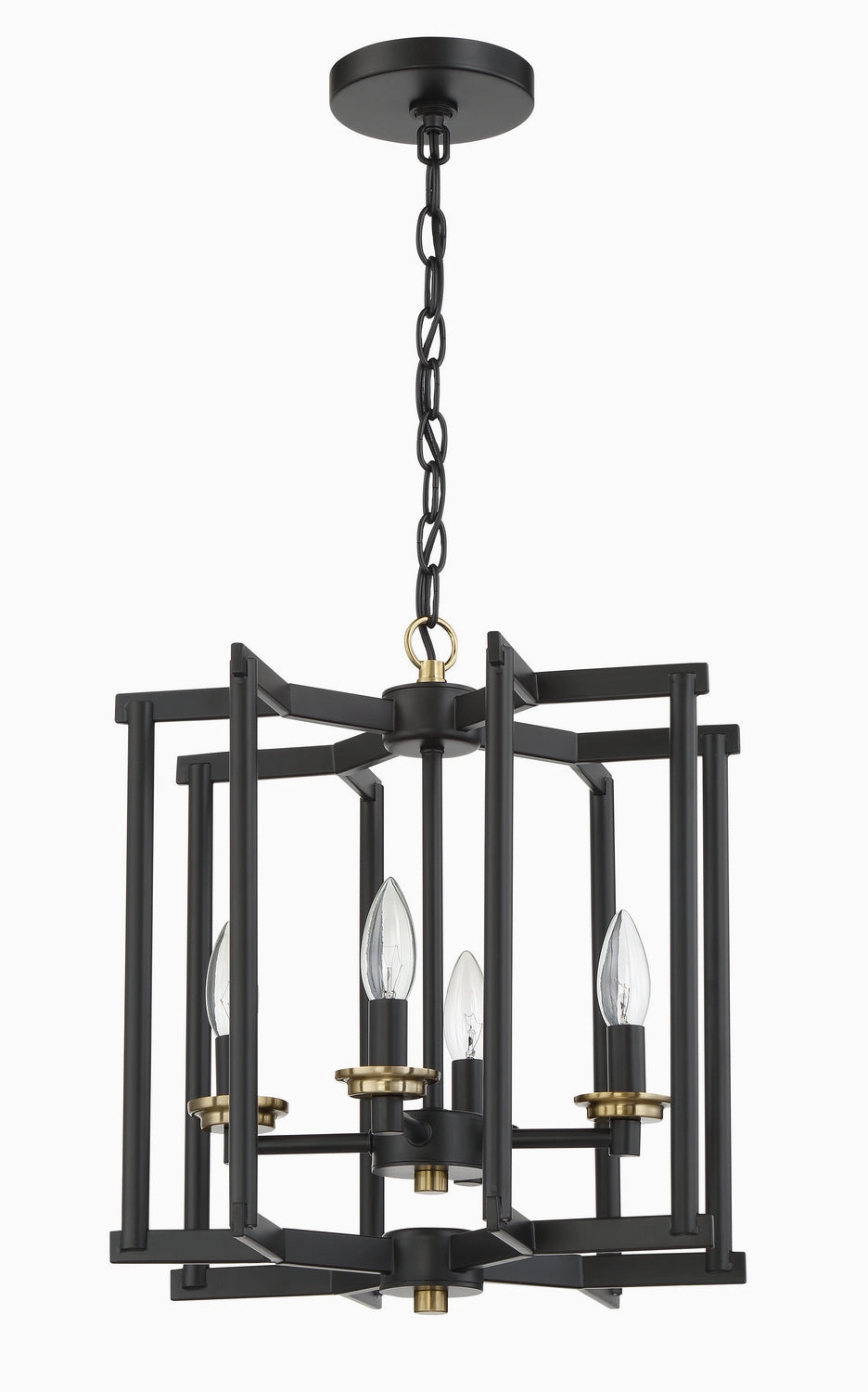 Avante Grand Four Light Foyer Pendant Flat Black/Satin Brass Ceiling Lights Lighting cheap deals