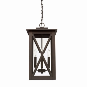 Avondale Four Light Outdoor Hanging Lantern Oiled Bronze Outdoor Hanging Lights Lighting bundle deal