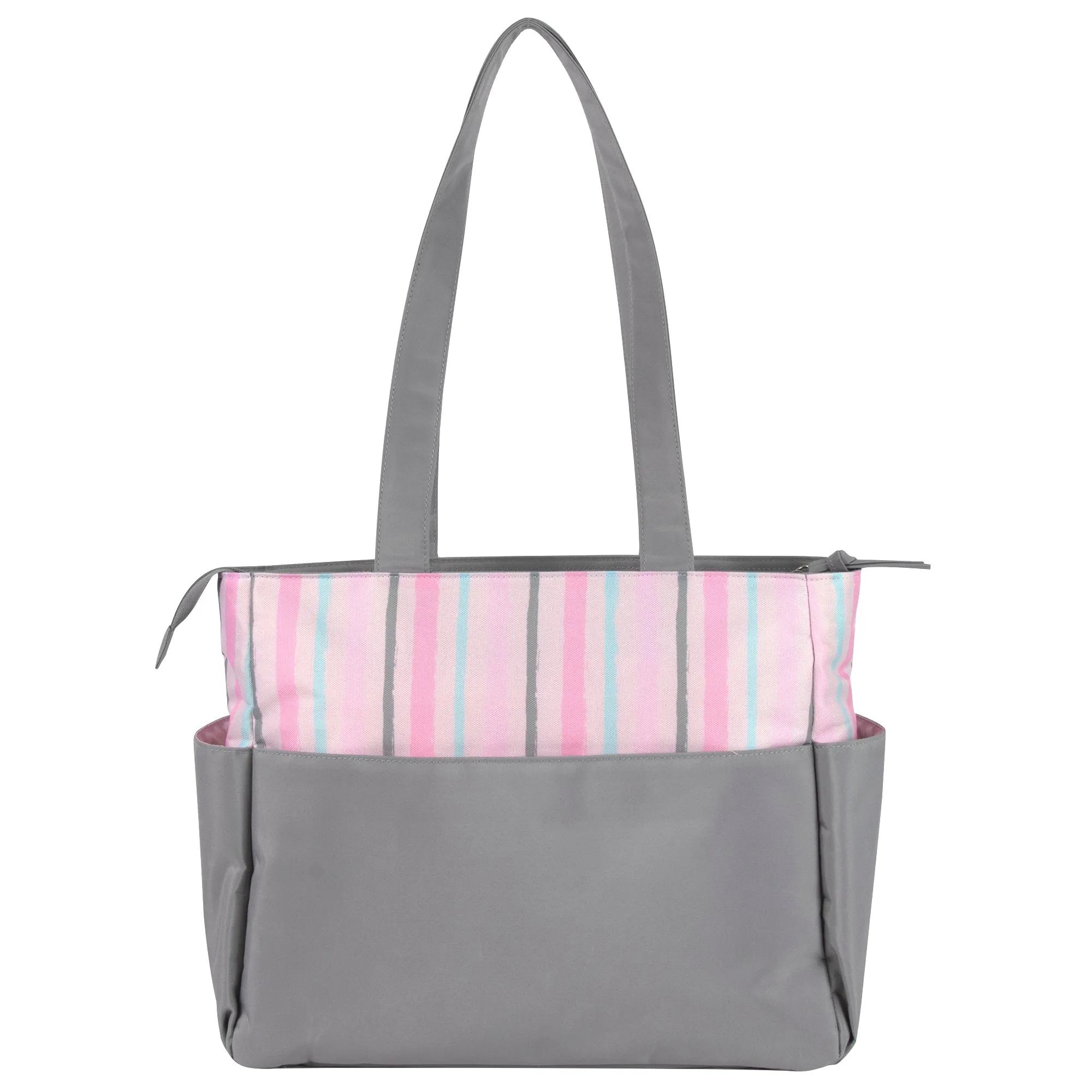 Baby Essentials Diaper Bag Tote 5-Piece Set - Pink Rainbow Themed
