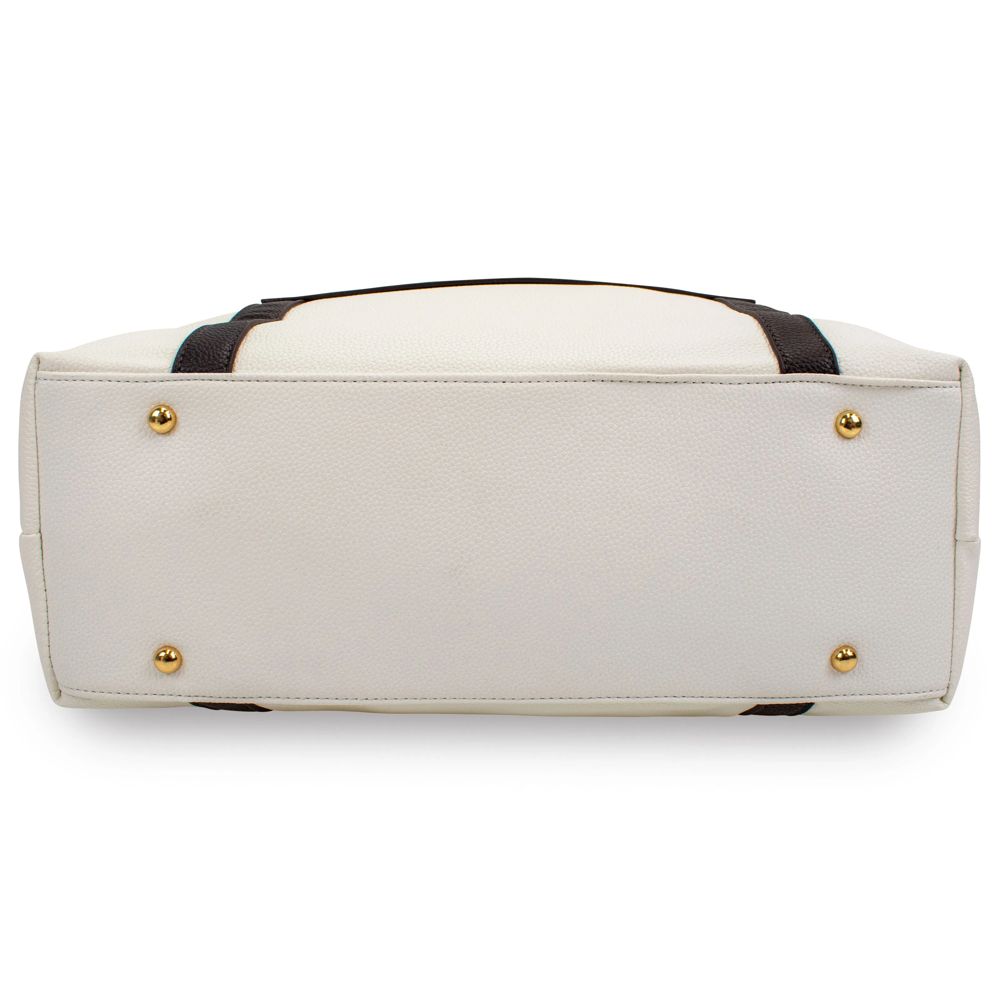 BADGLEY MISCHKA Anna XL Vegan Leather Weekender Tote Bag | White