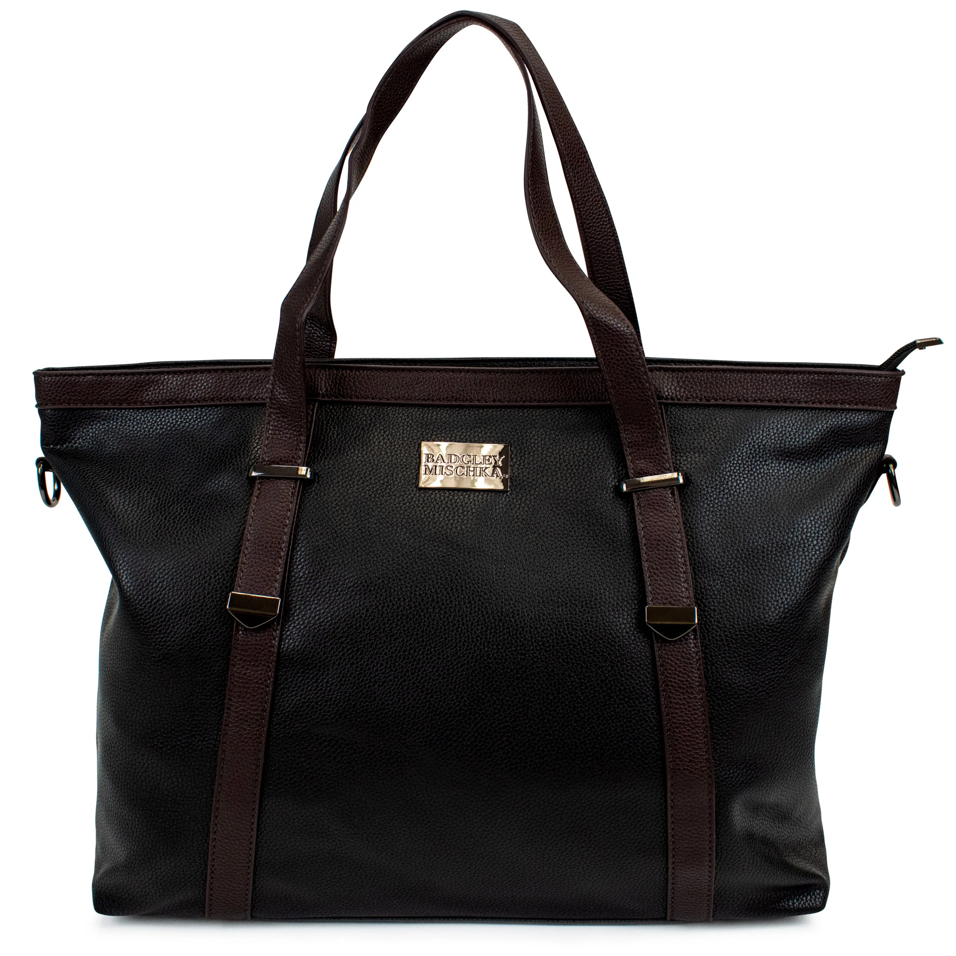 BADGLEY MISCHKA Anna XL Vegan Leather Weekender Tote Bag | White
