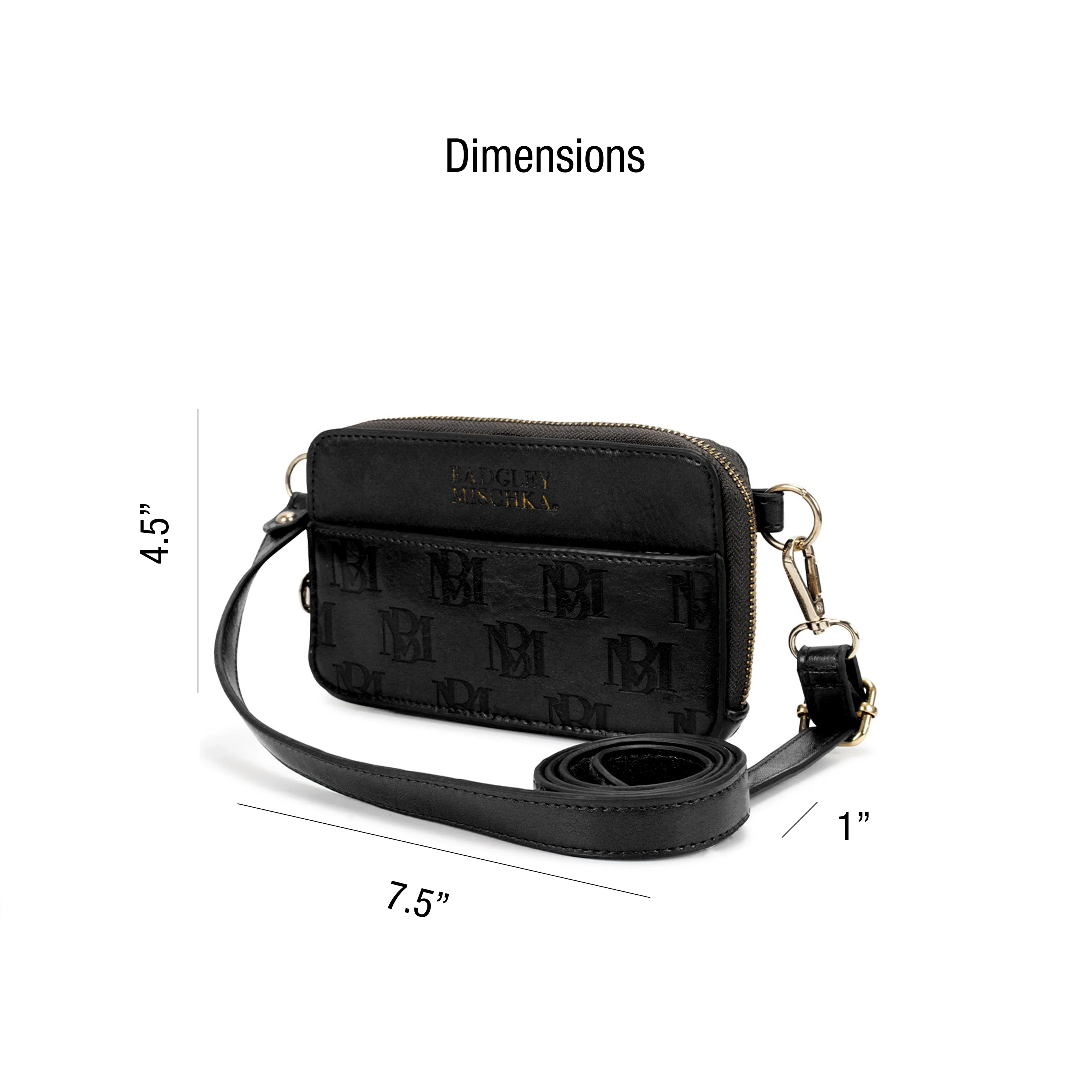 BADGLEY MISCHKA Madalyn Vegan Leather Pouch Belt Bag | Black