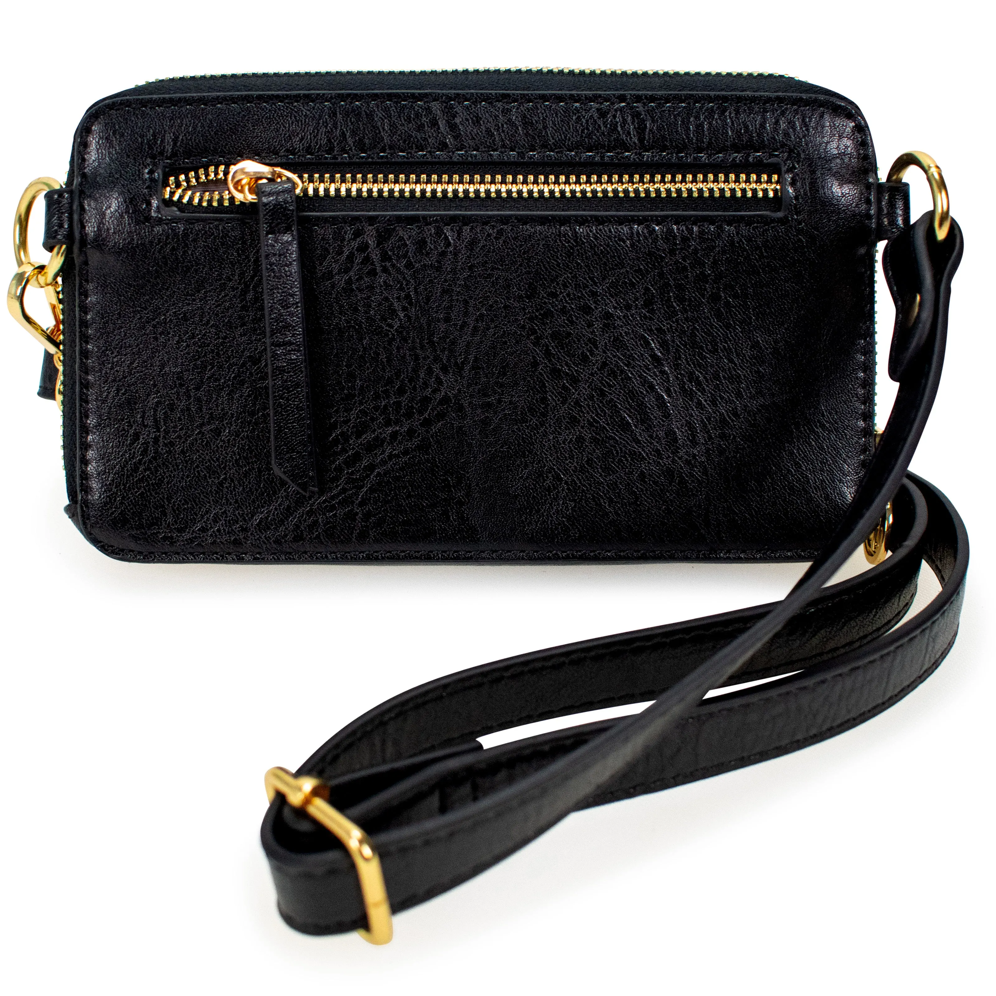 BADGLEY MISCHKA Madalyn Vegan Leather Pouch Belt Bag | Black