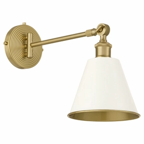 Bailey One Light Wall Mount Studio White w/ Aged Brass Wall Lights for decor discount