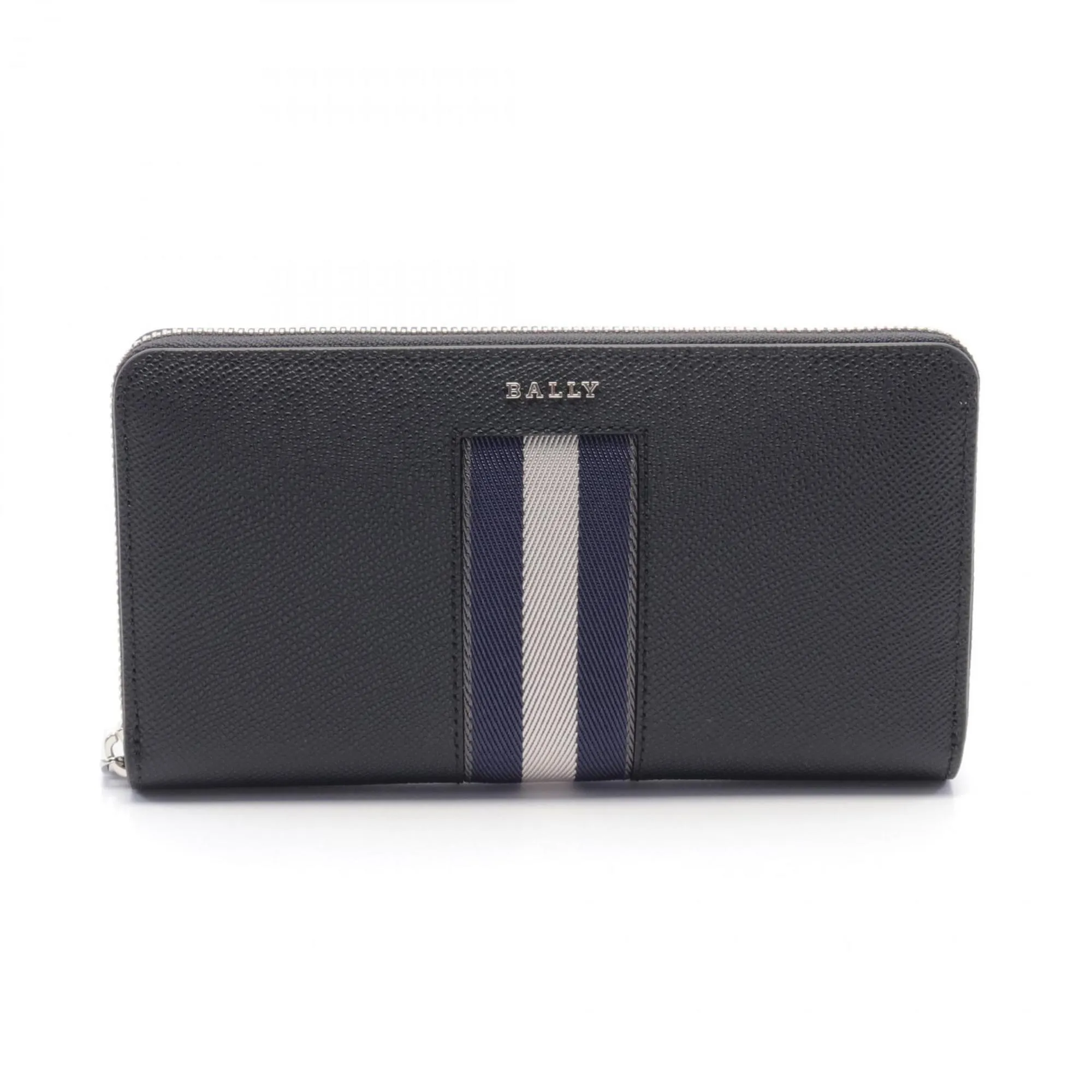 Bally  Navy  Leather Long Wallet (Bi-Fold) (Pre-Owned)