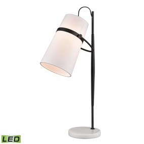 Banded Shade LED Table Lamp Matte Black Desk Lamps Lighting sale online
