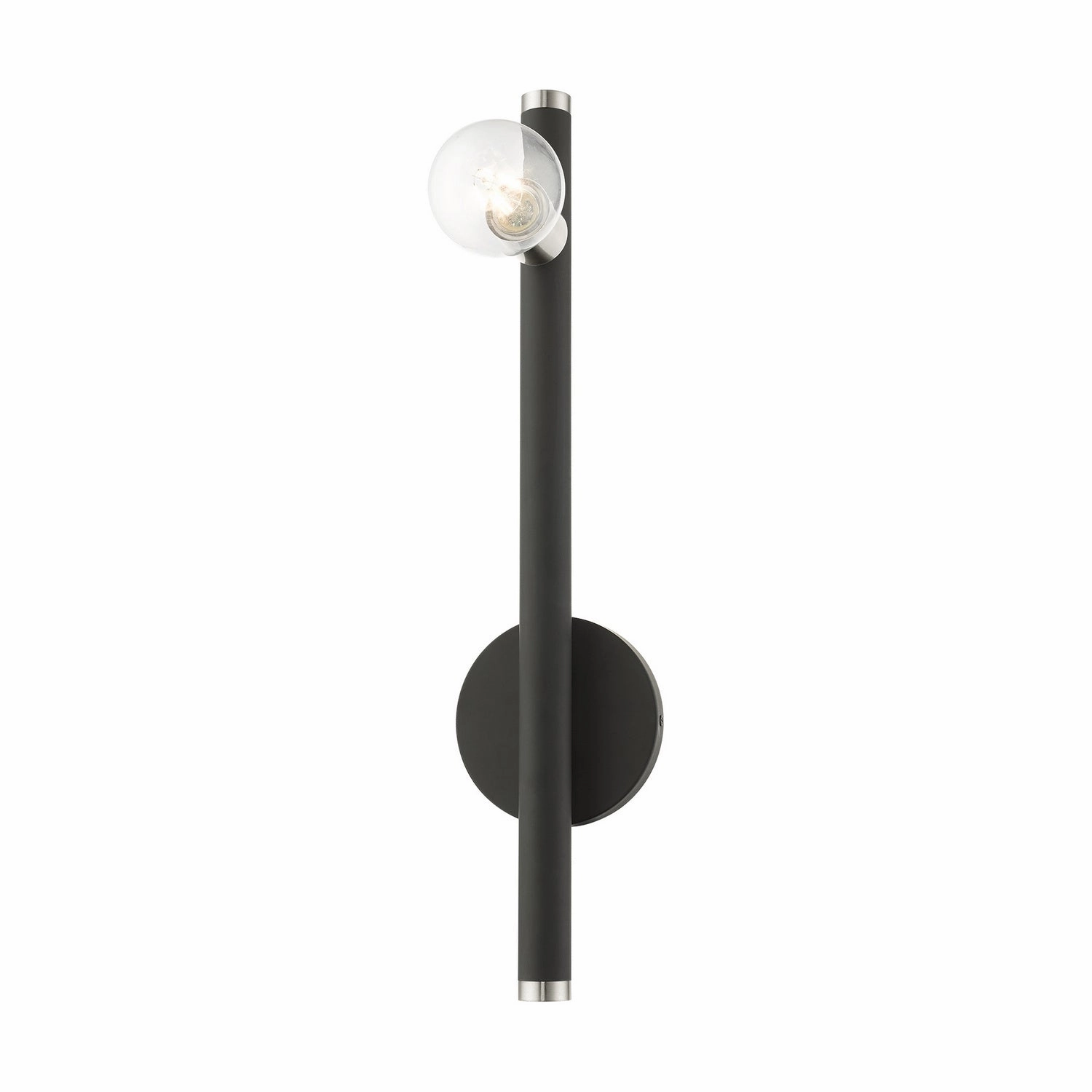 Bannister One Light Wall Sconce Black w/ Brushed Nickels Designer Wall Lights store deal