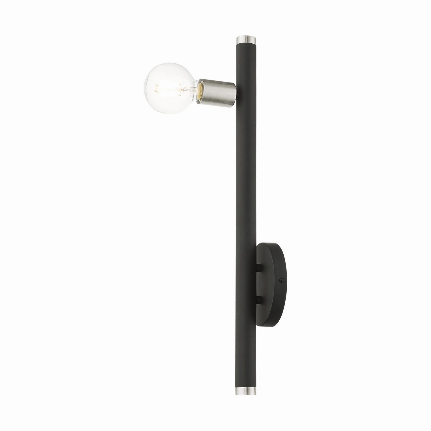 Bannister One Light Wall Sconce Black w/ Brushed Nickels Designer Wall Lights store deal