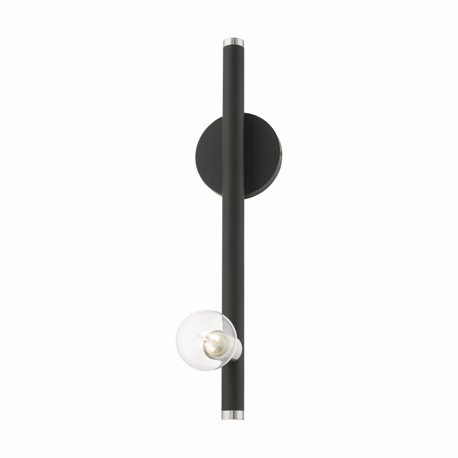 Bannister One Light Wall Sconce Black w/ Brushed Nickels Designer Wall Lights store deal