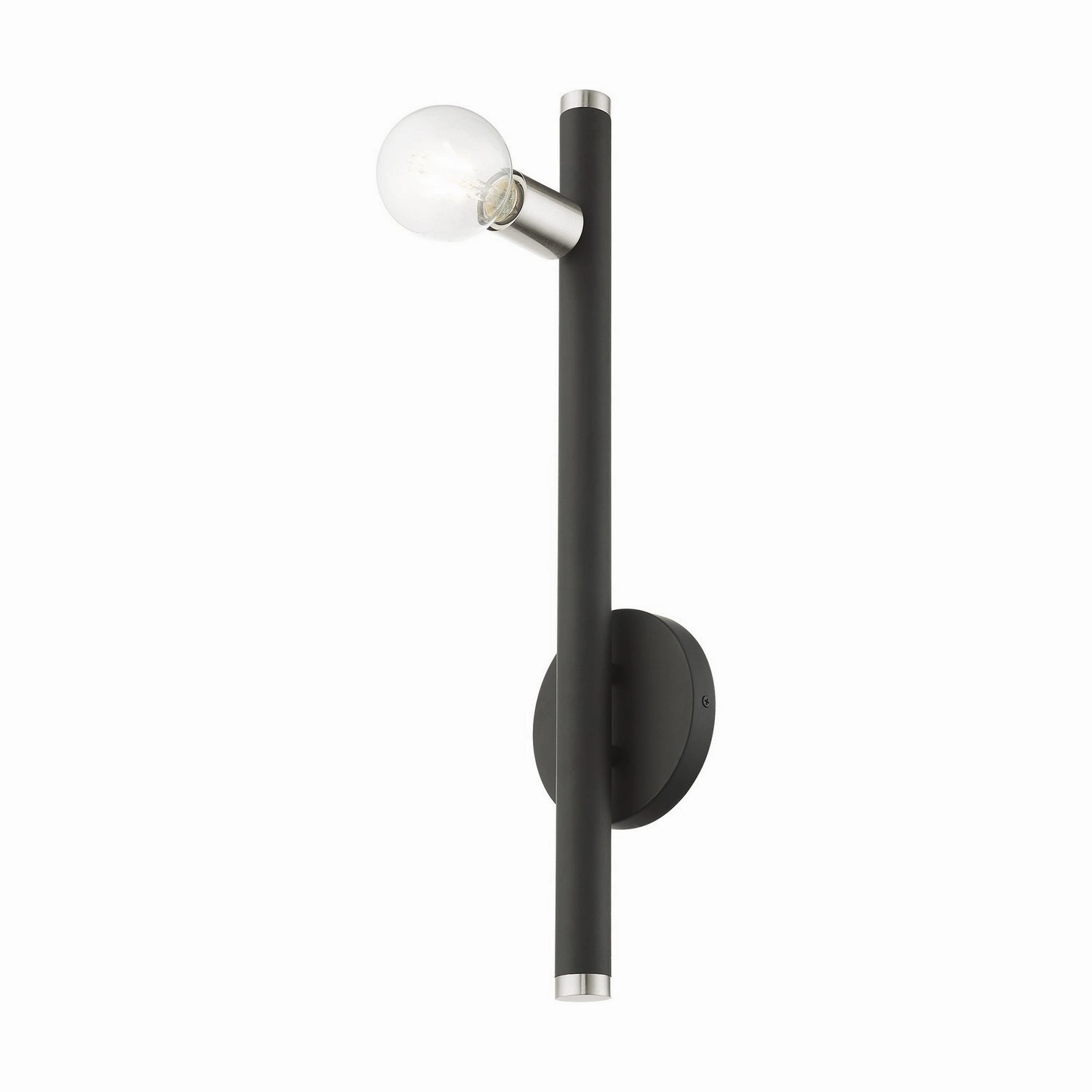 Bannister One Light Wall Sconce Black w/ Brushed Nickels Designer Wall Lights store deal