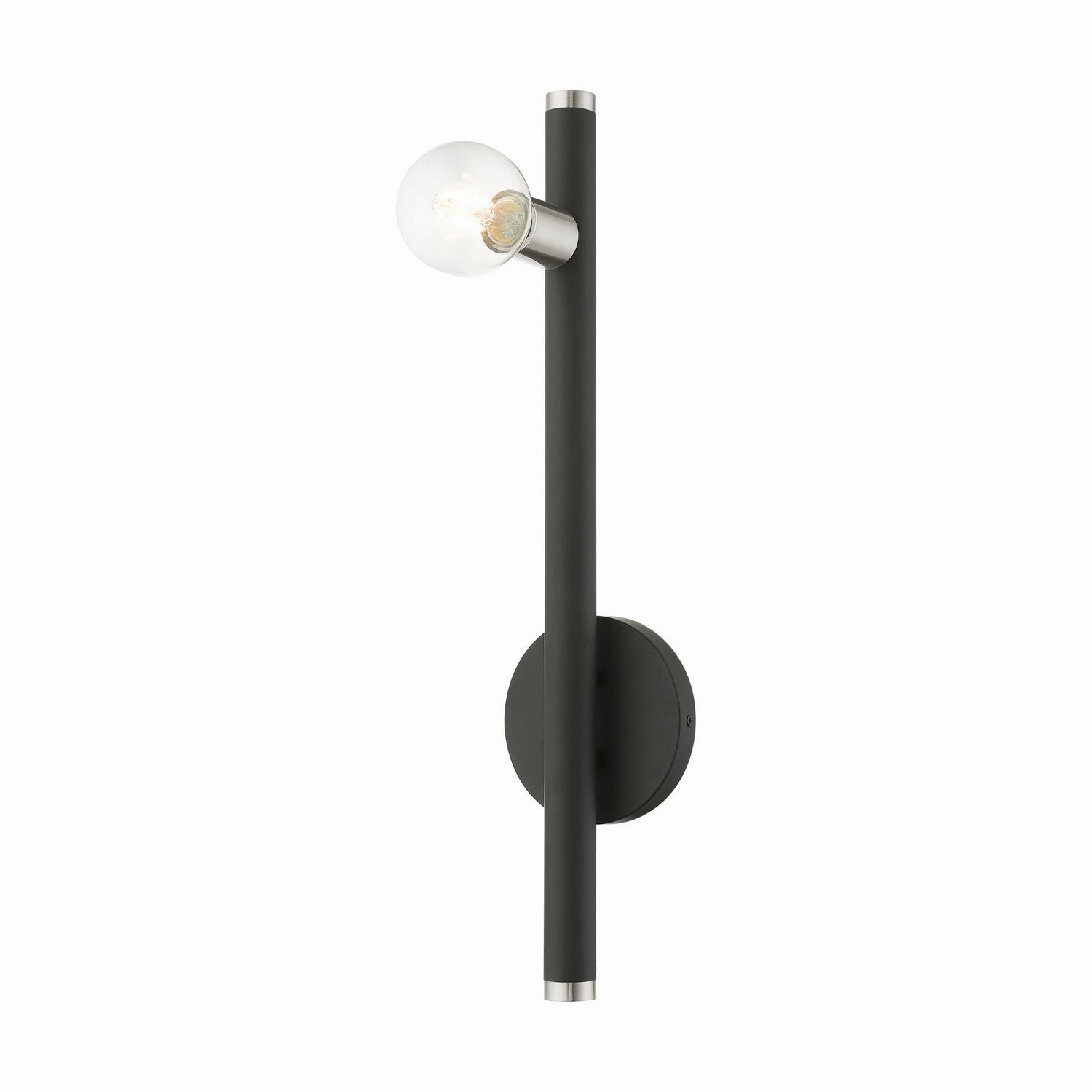 Bannister One Light Wall Sconce Black w/ Brushed Nickels Elegant Wall Lights clearance
