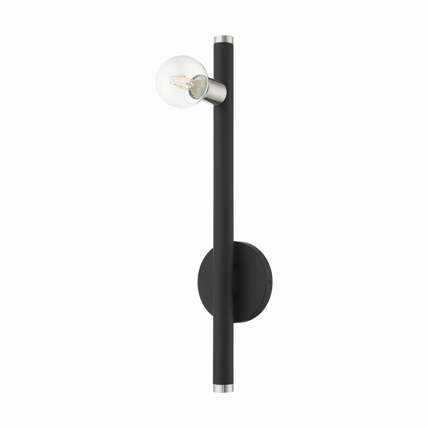 Bannister One Light Wall Sconce Black w/ Brushed Nickels Designer Wall Lights store deal
