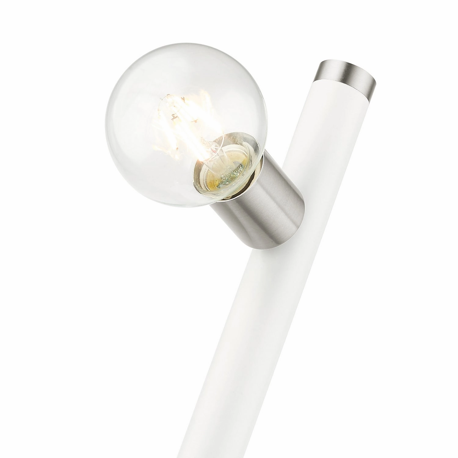 Bannister One Light Wall Sconce White w/ Brushed Nickels Designer Wall Lights store deal