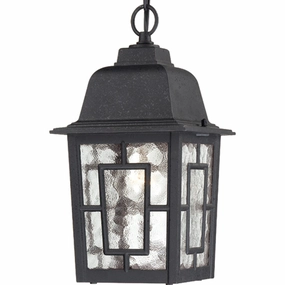 Banyan One Light Hanging Lantern Textured Black Outdoor Hanging Lights Lighting premium