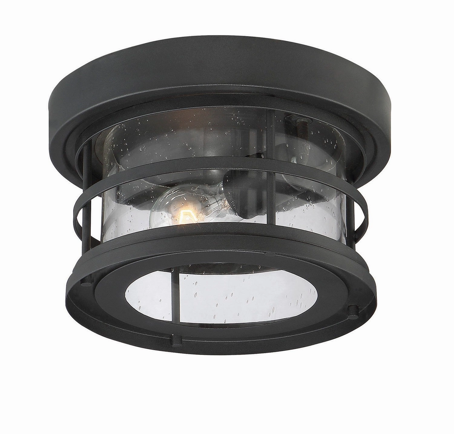 Barrett One Light Flush Mount Black Flush Outdoor Ceiling Mount Lights