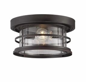 Barrett Two Light Flush Mount English Bronze Outdoor Ceiling Mount Lighting clearance