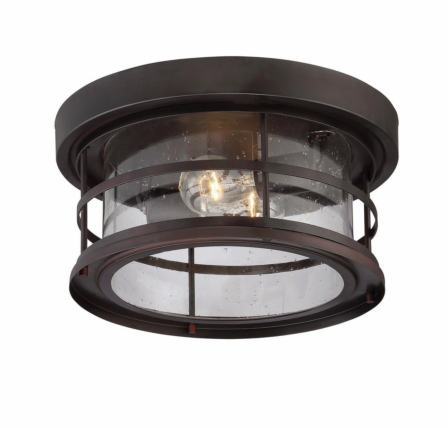 Barrett Two Light Flush Mount English Bronze Flush Outdoor Ceiling Mount Lights