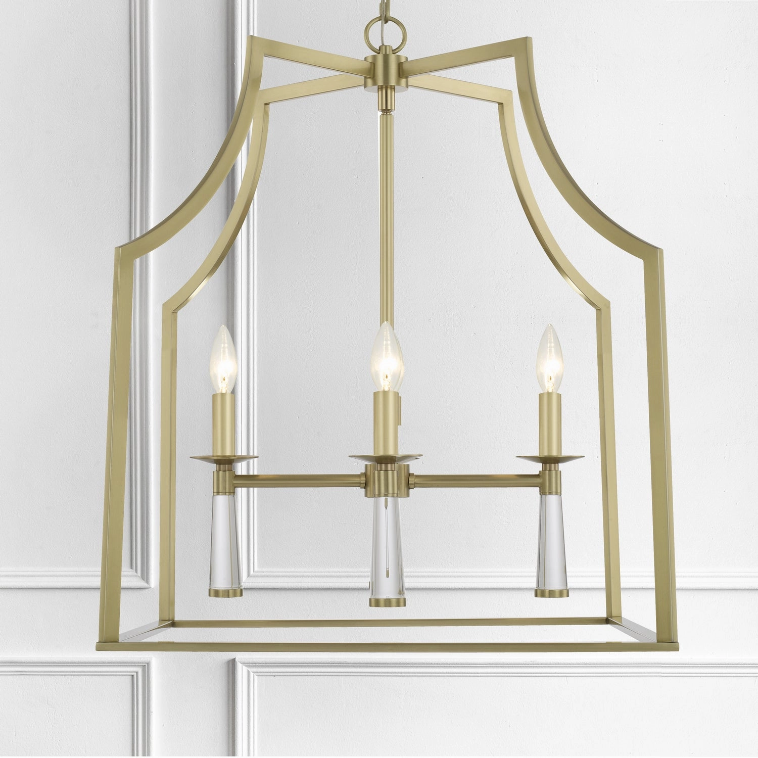Baxter Four Light Chandelier Aged Brass Designer Ceiling Lights for less